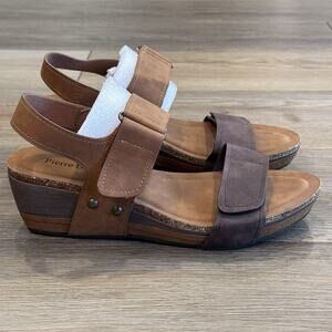 Pierre Dumas NEW Women's 9 Wedge Brown Sandals Boho Chic Indie CottageCore Layne